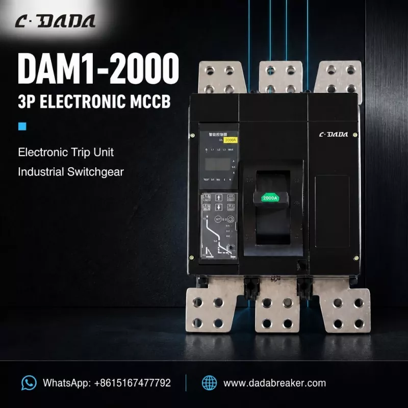 DAM1-2000 3P Electronic MCCB สำหรับสวิตช์เกียร์อุตสาหกรรม | ซี·ดาด้า อิเล็คทริค